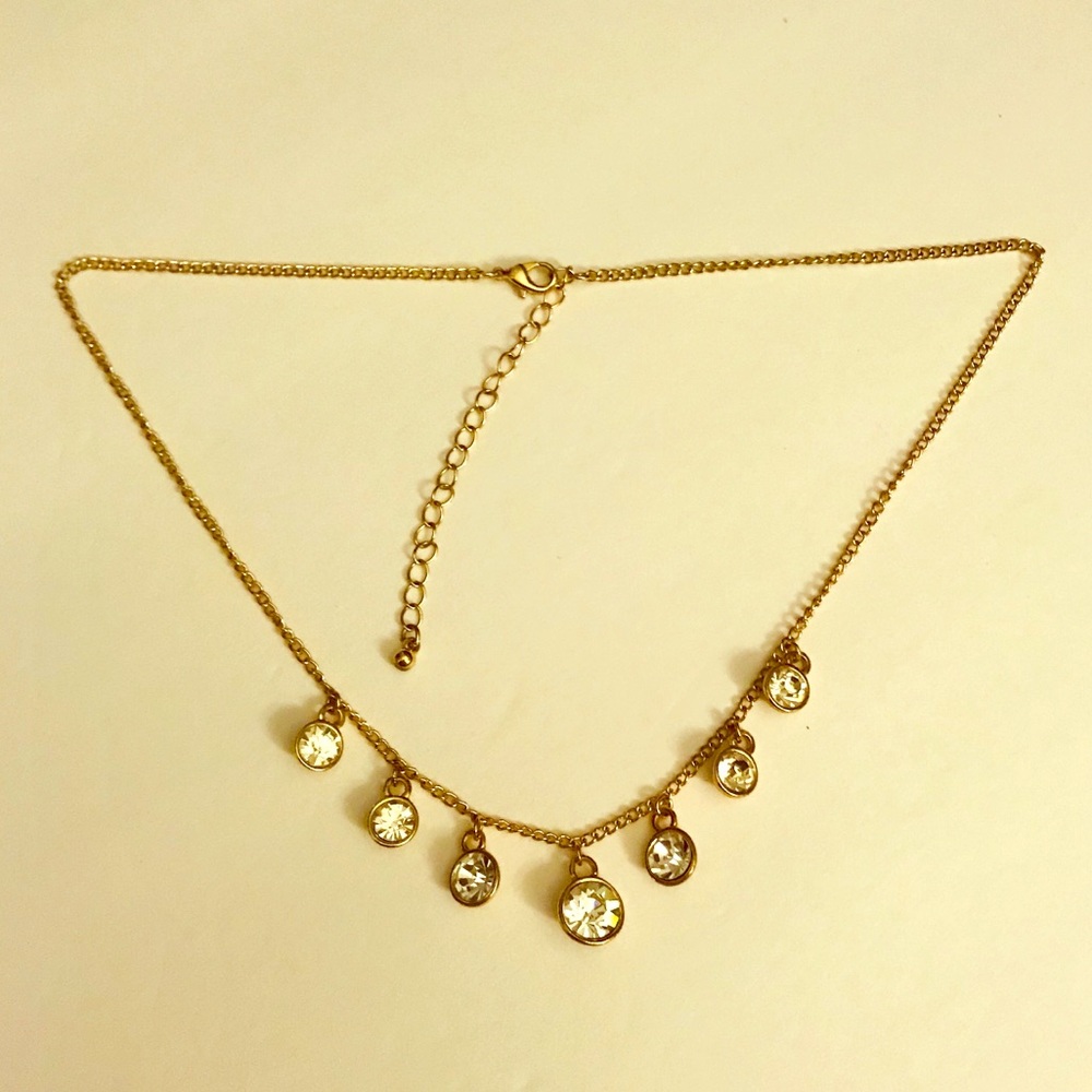 3/$20 Gold & Faux Diamond Necklace